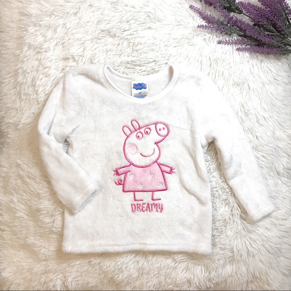 🐷 Peppa Pig Toddler Girl White Sweater 🐷 - Picture 1 of 4